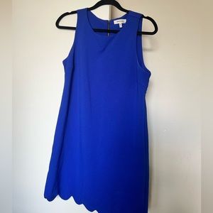 Monteau Royal Blue Scalloped Dress, Size M